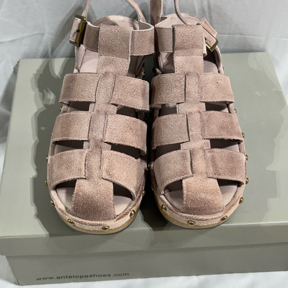 Antelope Suede Sandals in Blush size 6.5